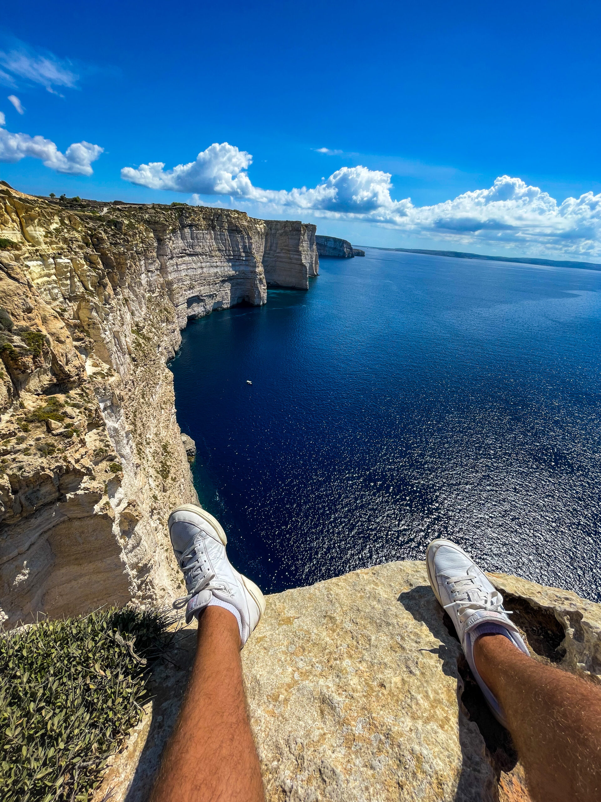 Falaise de Sannat sur l'ile de Gozo à Malte par beau temps